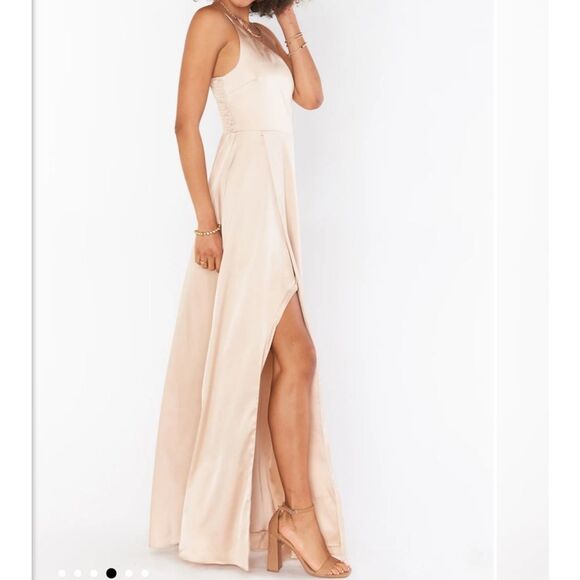 Show Me Your Mumu Shannon One Shoulder Dress Show me the Ring Crisp L Nwt - Picture 4 of 7